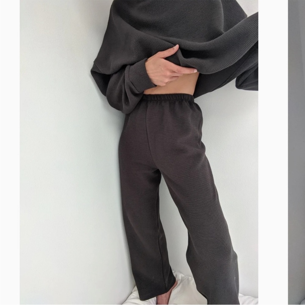 Na Nin Patricia Rippled Black Cotton Pant